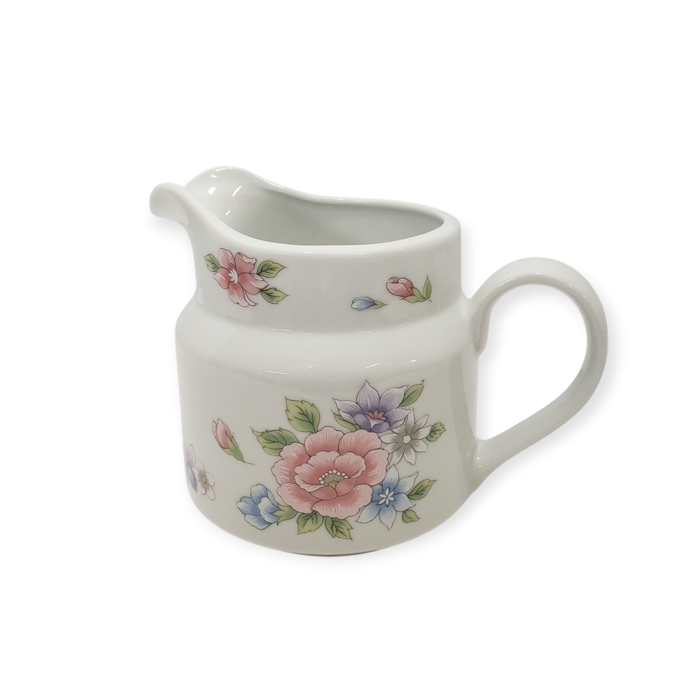 Vintage Floral Pitcher "Especially for You!"~Made in Japan~1989~FTDA~4.5" T~ EUC